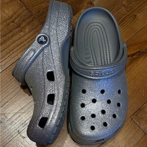Rare Silver Glitter Crocs